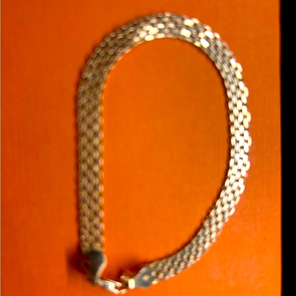925 Moissanite Bismarck  Gold Over Sterling Bracelet.